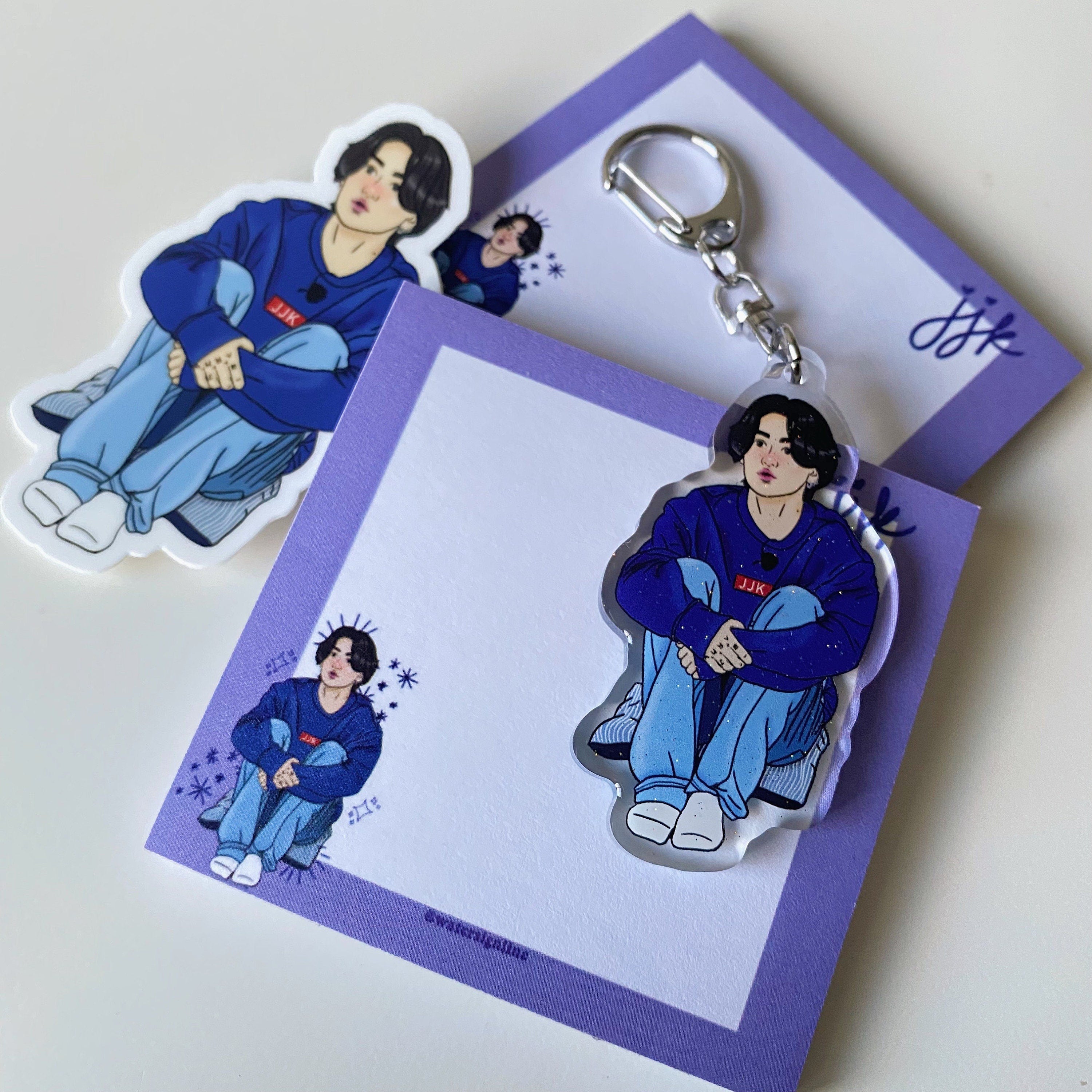 Run BTS Episode 128 Jungkook Acrylic Keychain, Standee, Sticker, & Sti