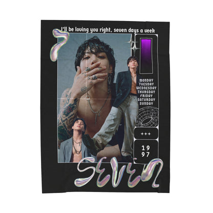 Seven Velveteen Plush Blanket | Golden BTS JK/Jungkook