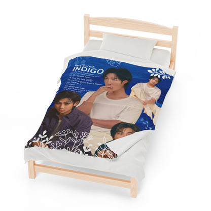 Indigo Velveteen Plush Blanket | BTS RM/Namjoon