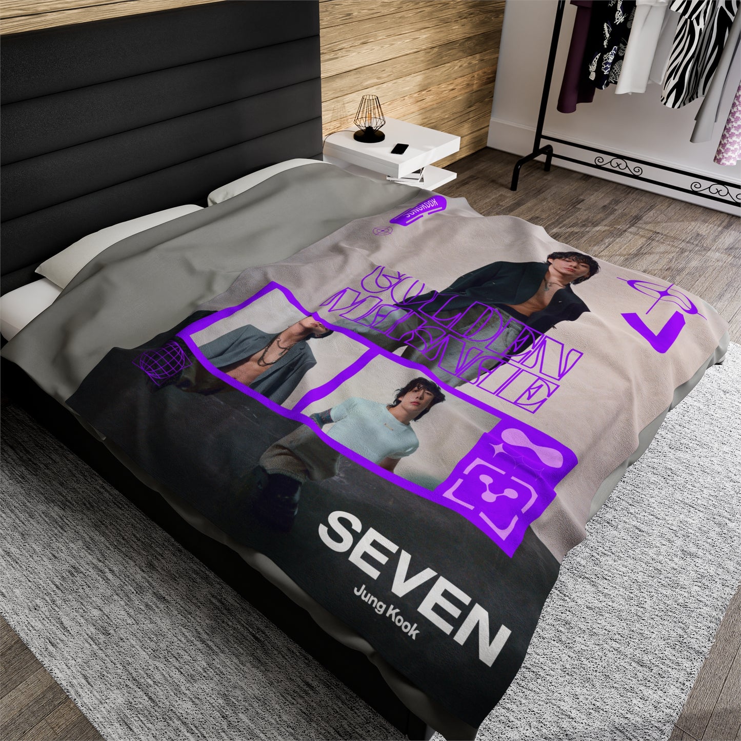 Jungkook Seven Velveteen Plush Blanket