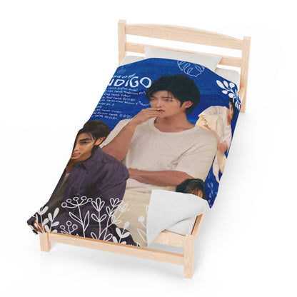 Indigo Velveteen Plush Blanket | BTS RM/Namjoon