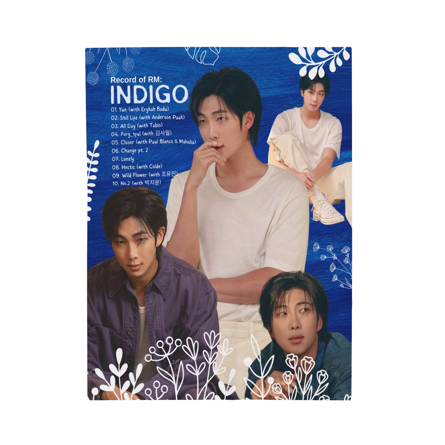 Indigo Velveteen Plush Blanket | BTS RM/Namjoon