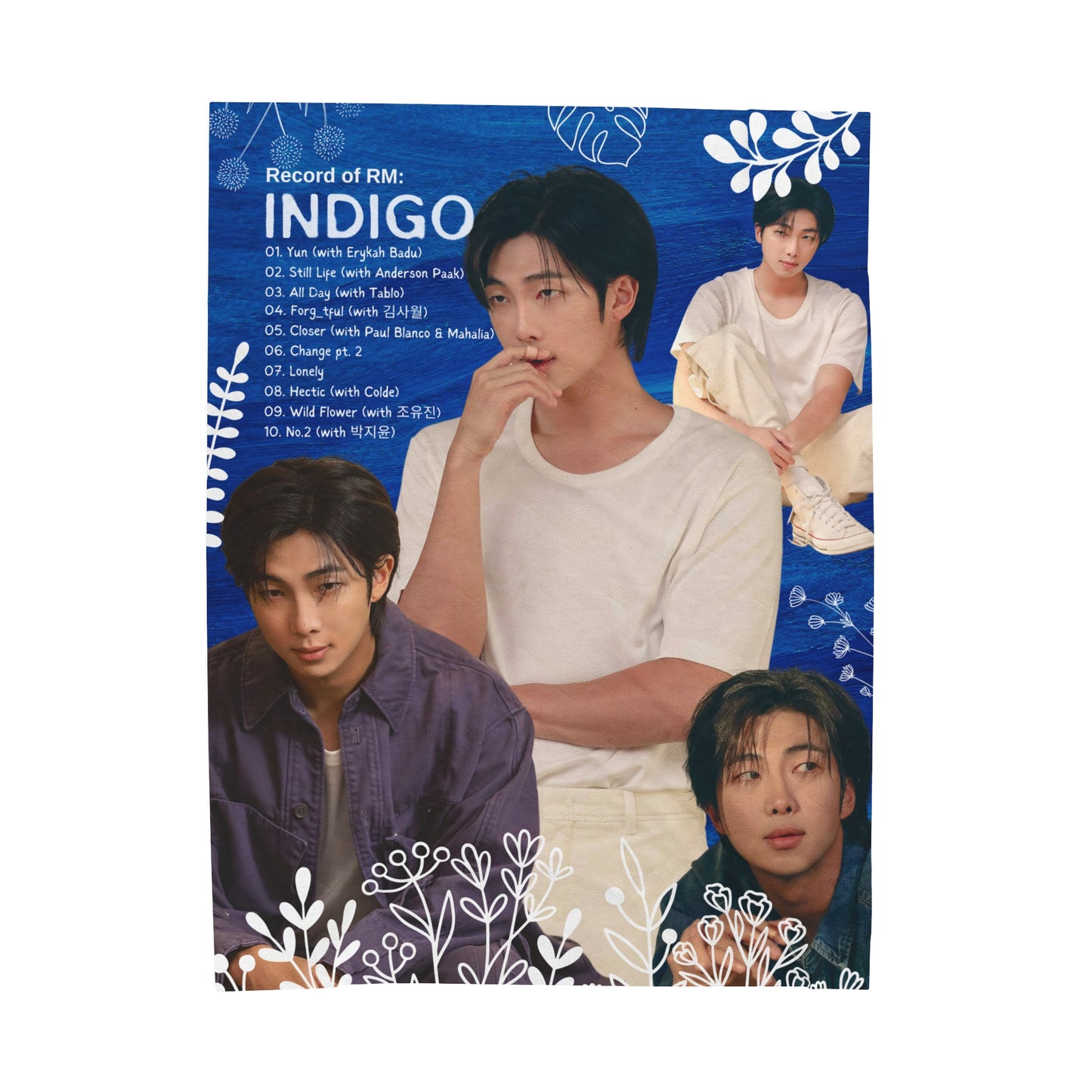 Indigo Velveteen Plush Blanket | BTS RM/Namjoon