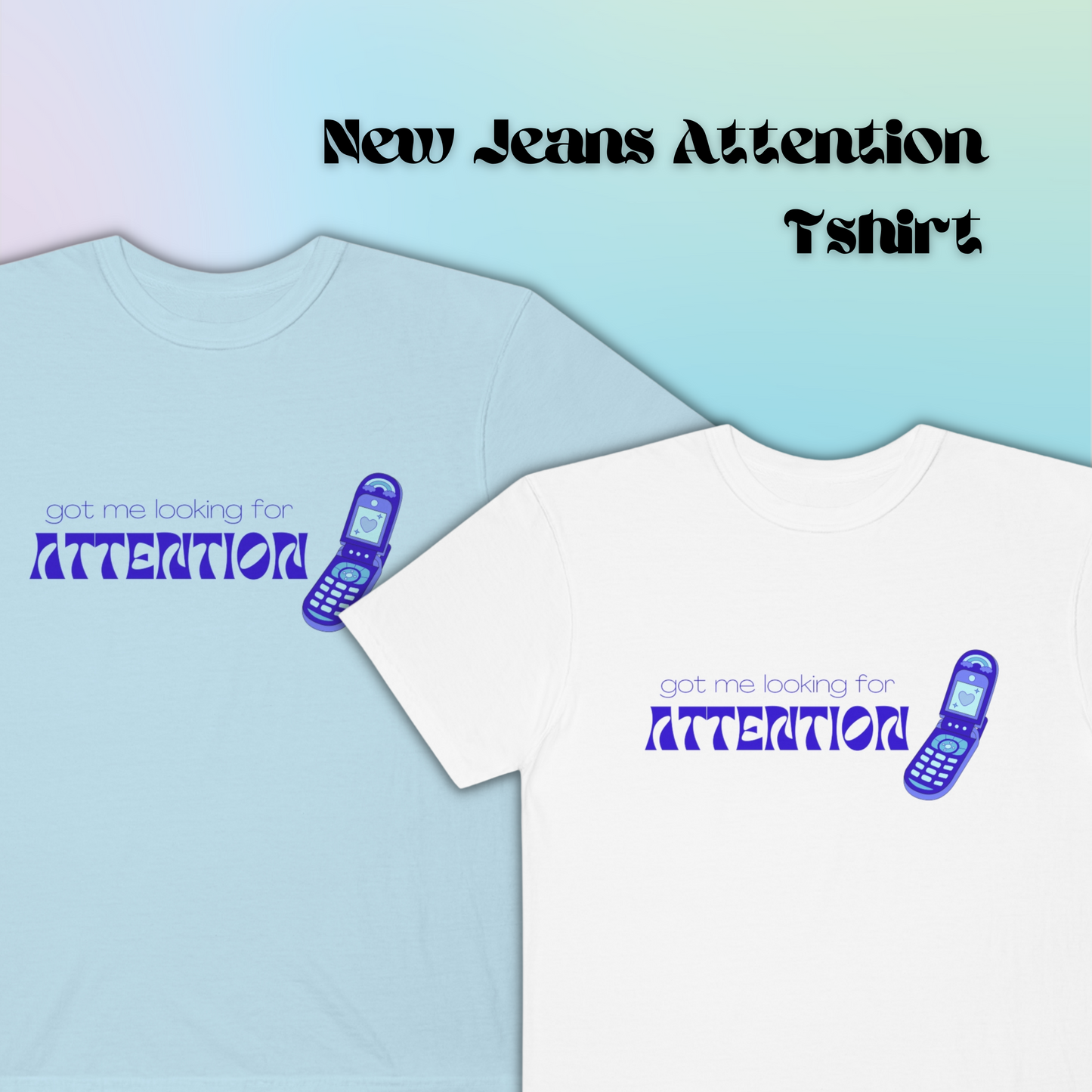 Attention (Blue) T-shirt | New Jeans (Premium)