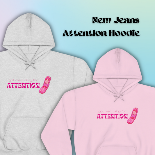 Attention (Pink) Hoodie | New Jeans