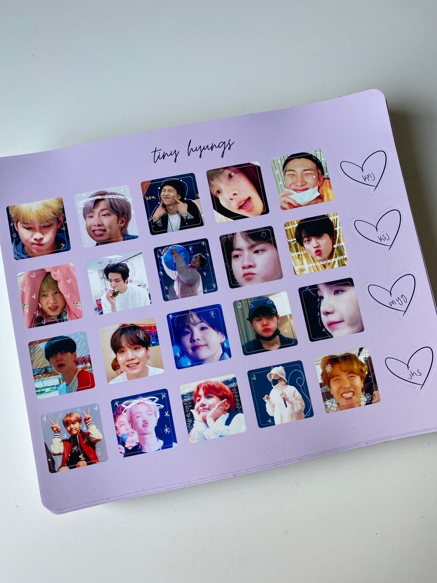 Tiny BTS sticker sheets