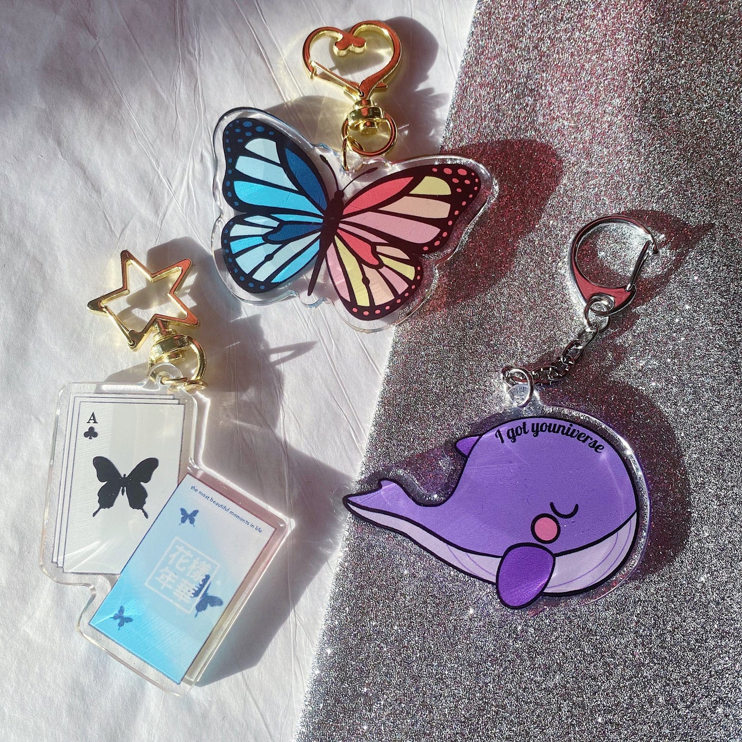 HYYH (Most Beautiful Moments in Life) Butterfly House of Cards Keychain