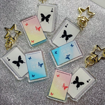 HYYH (Most Beautiful Moments in Life) Butterfly House of Cards Keychain