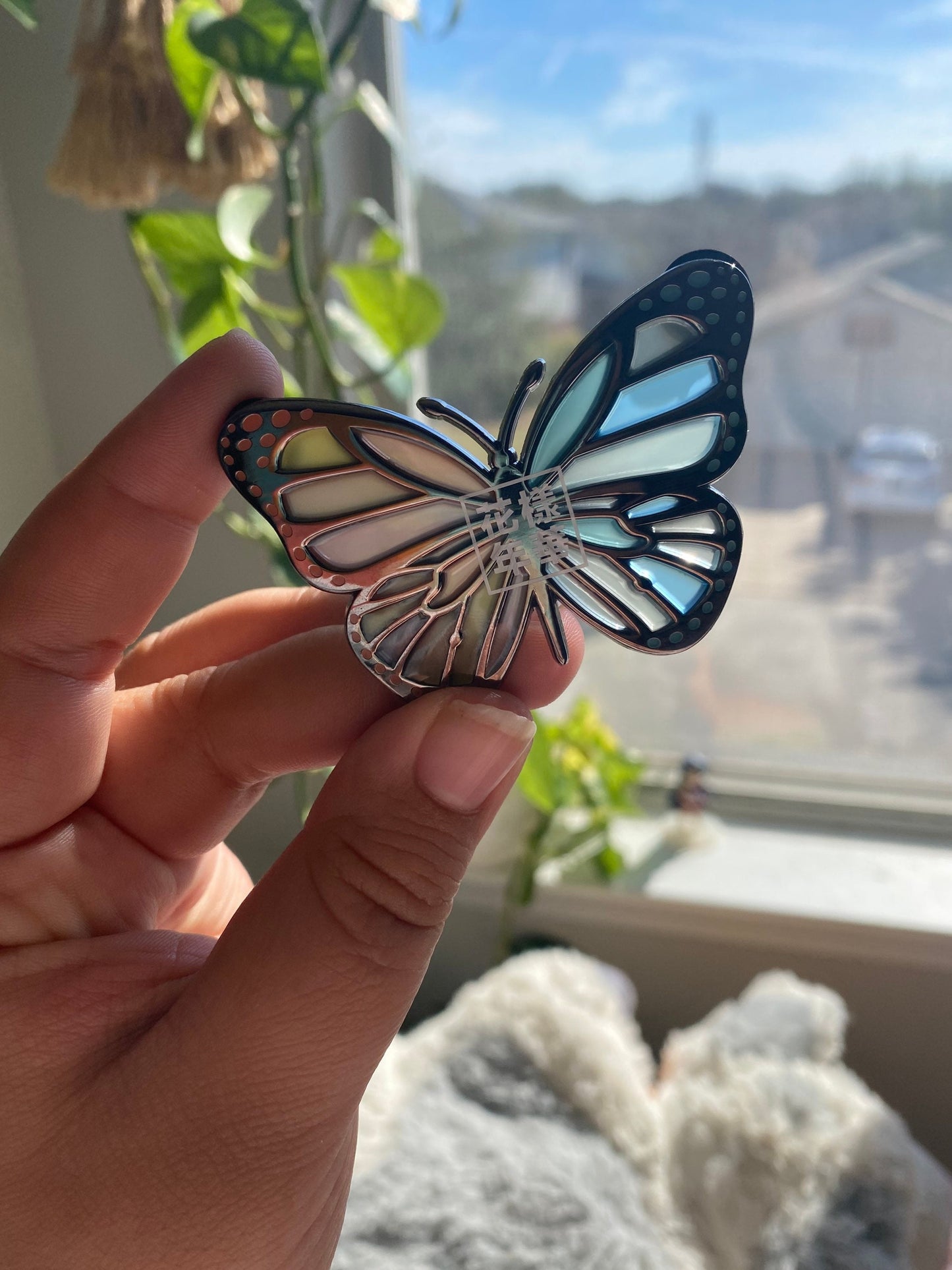 HYYH pt 2 Butterfly The Most Beautiful Moments in Life Hard Enamel Pin Stained Glass