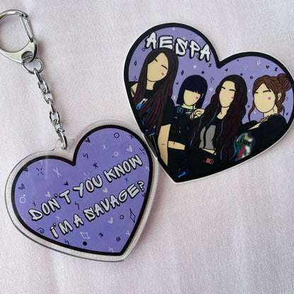 Savage Heart Sticker and Keychain | Aespa