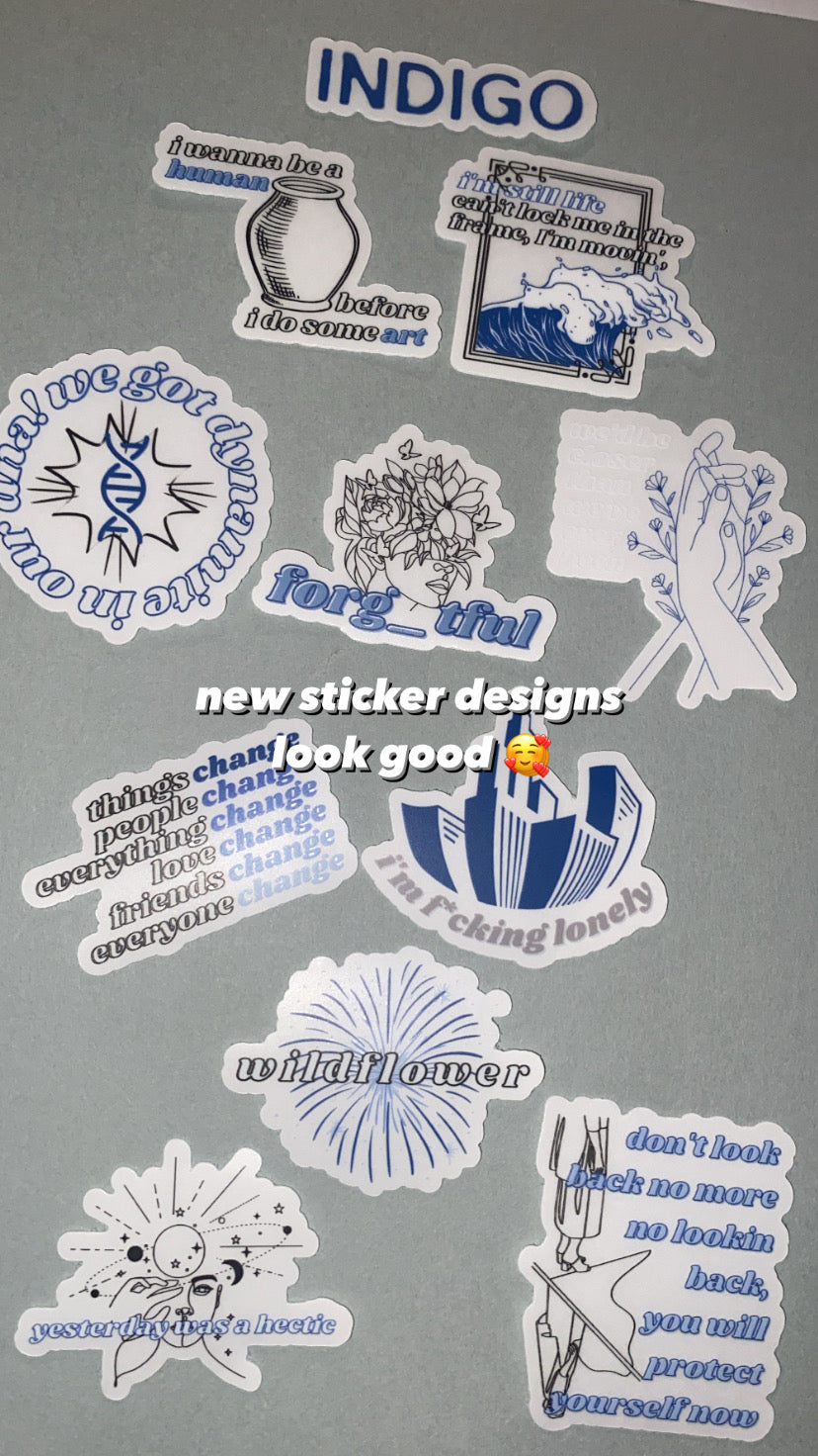 Indigo Stickers | RM