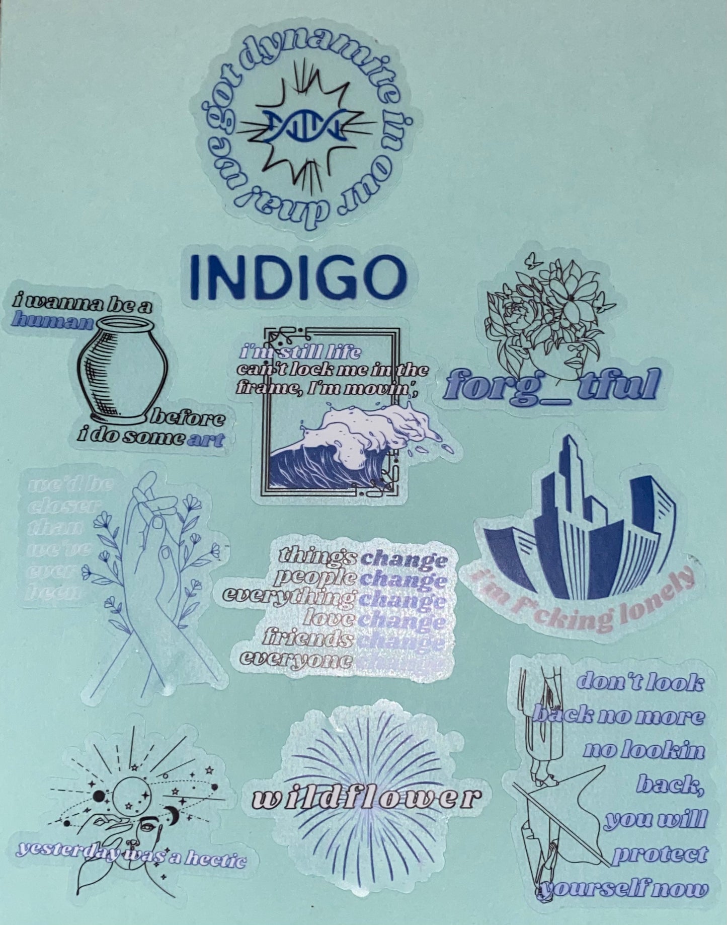 Indigo Stickers | RM